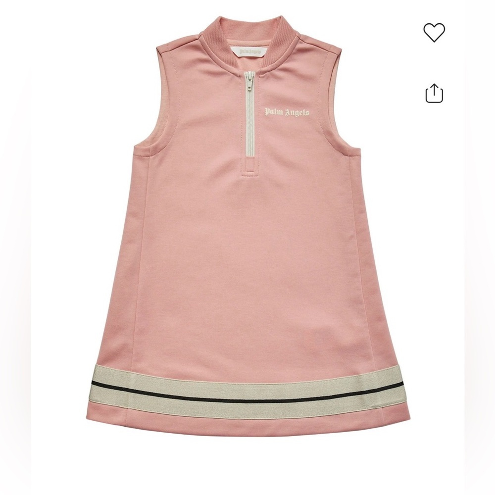 Palm Angels Pink Sleeveless Polo Zip Dress with Contrast Hem